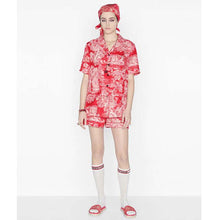 Load image into Gallery viewer, Dior Women Shoes Dway Slide Raspberry Toile De Jouy Reverse Embroidered Cotton