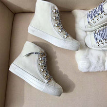 Load image into Gallery viewer, Dior Women Shoes High-Top Trainer in White Canvas-White