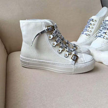 Load image into Gallery viewer, Dior Women Shoes High-Top Trainer in White Canvas-White