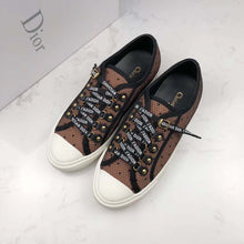 Load image into Gallery viewer, Dior Women Shoes Walkndior Plumetis Sneaker 5cm Heel-Brown