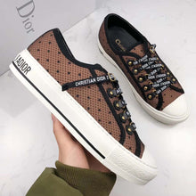 Load image into Gallery viewer, Dior Women Shoes Walkndior Plumetis Sneaker 5cm Heel-Brown