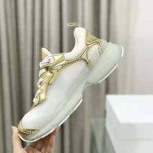 Load image into Gallery viewer, Dior Women Vibe Sneaker White Mesh and Gold-Tone Leather