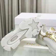 Load image into Gallery viewer, Dior Women Vibe Sneaker White Mesh and Gold-Tone Leather