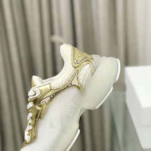 Load image into Gallery viewer, Dior Women Vibe Sneaker White Mesh and Gold-Tone Leather