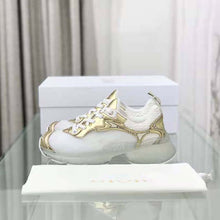Load image into Gallery viewer, Dior Women Vibe Sneaker White Mesh and Gold-Tone Leather