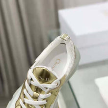 Load image into Gallery viewer, Dior Women Vibe Sneaker White Mesh and Gold-Tone Leather