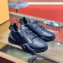 Load image into Gallery viewer, Fendi Men Sneakers Black Caiman Low-Tops