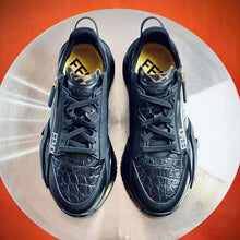 Load image into Gallery viewer, Fendi Men Sneakers Black Caiman Low-Tops