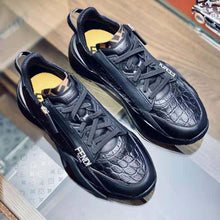 Load image into Gallery viewer, Fendi Men Sneakers Black Caiman Low-Tops