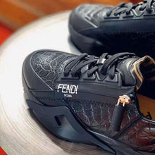 Load image into Gallery viewer, Fendi Men Sneakers Black Caiman Low-Tops