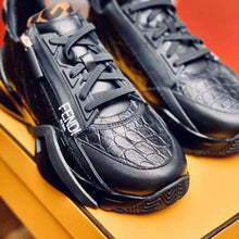 Load image into Gallery viewer, Fendi Men Sneakers Black Caiman Low-Tops
