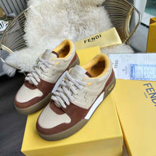 Load image into Gallery viewer, Fendi Unisex Match Beige Suede Low-Tops