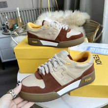 Load image into Gallery viewer, Fendi Unisex Match Beige Suede Low-Tops