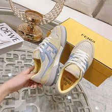 Load image into Gallery viewer, Fendi Unisex Match Yellow Suede Low-Tops