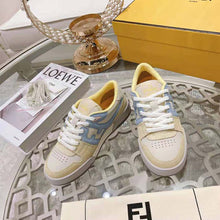 Load image into Gallery viewer, Fendi Unisex Match Yellow Suede Low-Tops