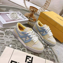 Load image into Gallery viewer, Fendi Unisex Match Yellow Suede Low-Tops