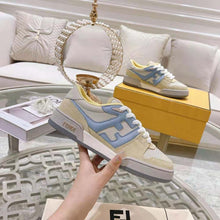 Load image into Gallery viewer, Fendi Unisex Match Yellow Suede Low-Tops