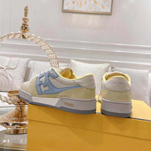 Load image into Gallery viewer, Fendi Unisex Match Yellow Suede Low-Tops