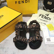 Load image into Gallery viewer, Fendi Wimen Fendi Feel Brown Satin Sandals