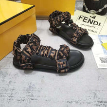 Load image into Gallery viewer, Fendi Wimen Fendi Feel Brown Satin Sandals