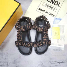 Load image into Gallery viewer, Fendi Wimen Fendi Feel Brown Satin Sandals