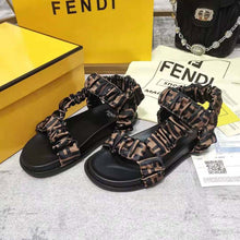 Load image into Gallery viewer, Fendi Wimen Fendi Feel Brown Satin Sandals