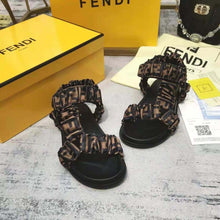 Load image into Gallery viewer, Fendi Wimen Fendi Feel Brown Satin Sandals