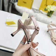 Load image into Gallery viewer, Fendi Women Colibri Lite Beige Mesh and FF Karligraphy Medium-Heel Slingbacks