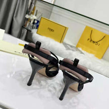 Load image into Gallery viewer, Fendi Women Colibri Lite High-Heeled Black Mesh and FF Karligraphy Slingbacks