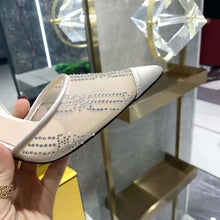 Load image into Gallery viewer, Fendi Women Colibri Pink Mesh High-Heeled Slingbacks with Rhinestone Embroidery