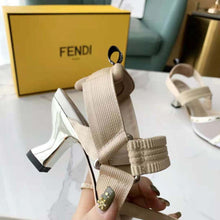 Load image into Gallery viewer, Fendi Women Colibri Pink Mesh Medium-Heel Slingbacks with Metal Stitches