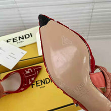 Load image into Gallery viewer, Fendi Women Colibri Red Micromesh Slingbacks with a Medium Heel