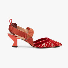 Load image into Gallery viewer, Fendi Women Colibri Red Micromesh Slingbacks with a Medium Heel