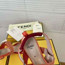 Load image into Gallery viewer, Fendi Women Colibri Red Micromesh Slingbacks with a Medium Heel