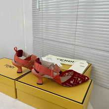 Load image into Gallery viewer, Fendi Women Colibri Red Micromesh Slingbacks with a Medium Heel