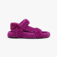 Load image into Gallery viewer, Fendi Women Feel Purple Sheepskin Sandals
