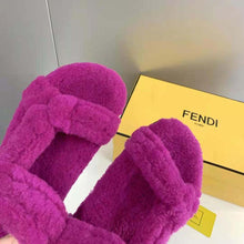 Load image into Gallery viewer, Fendi Women Feel Purple Sheepskin Sandals