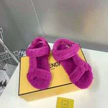 Load image into Gallery viewer, Fendi Women Feel Purple Sheepskin Sandals