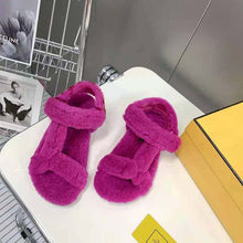 Load image into Gallery viewer, Fendi Women Feel Purple Sheepskin Sandals