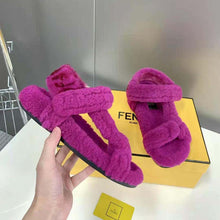 Load image into Gallery viewer, Fendi Women Feel Purple Sheepskin Sandals