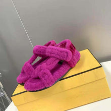 Load image into Gallery viewer, Fendi Women Feel Purple Sheepskin Sandals