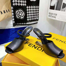 Load image into Gallery viewer, Fendi Women First Black Leather High-Heeled Sandals