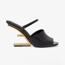 Load image into Gallery viewer, Fendi Women First Black Leather High-Heeled Sandals