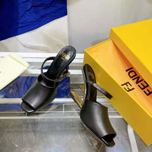 Load image into Gallery viewer, Fendi Women First Black Leather High-Heeled Sandals