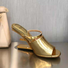 Load image into Gallery viewer, Fendi Women First Gold Nappa Leather High-Heeled Sandals