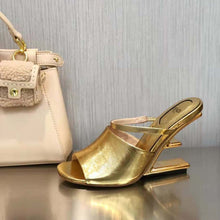 Load image into Gallery viewer, Fendi Women First Gold Nappa Leather High-Heeled Sandals