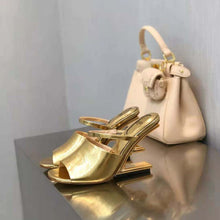 Load image into Gallery viewer, Fendi Women First Gold Nappa Leather High-Heeled Sandals