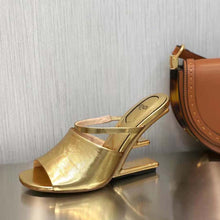 Load image into Gallery viewer, Fendi Women First Gold Nappa Leather High-Heeled Sandals