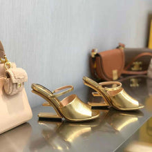 Load image into Gallery viewer, Fendi Women First Gold Nappa Leather High-Heeled Sandals