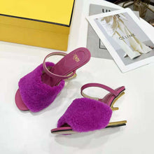 Load image into Gallery viewer, Fendi Women First Purple Sheepskin High-Heeled Sandals